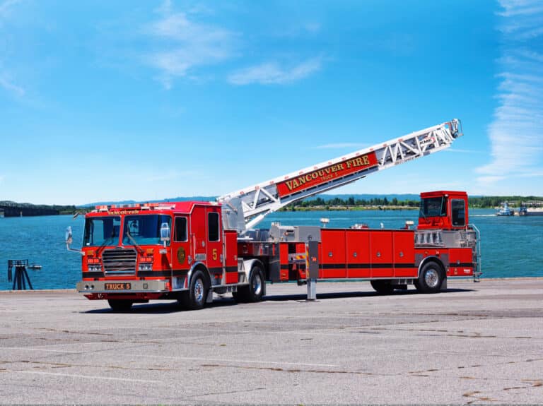 Vancouver Fire Department, WA 2022 KME Predator 4S-100-500-SA-TDA 100' AerialCat tractor-drawn aerial GSO 11340
